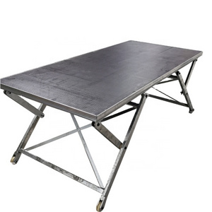 Mobile steel 2m x1m folding portable stage deck with adjustable height 0.2-1m