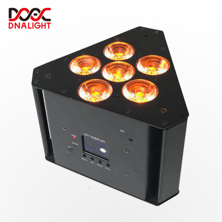 Factory Price 12*18W Triangle Led Up Light Led Par Ir Remote Dmx Wifi Mobile Control Battery Power For Stage Party Show 20 Hours