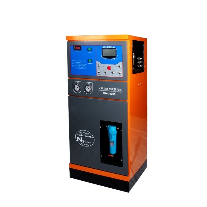 HW-3000C Nitrogen Generator machine For All Cars And Little Trucks / fully automatic Car Tyre Inflator machine