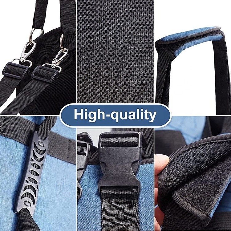 Washable Blue Large dog emergency Pet lift harness full body support carry for Nail Trimming portable dog sling for back legs