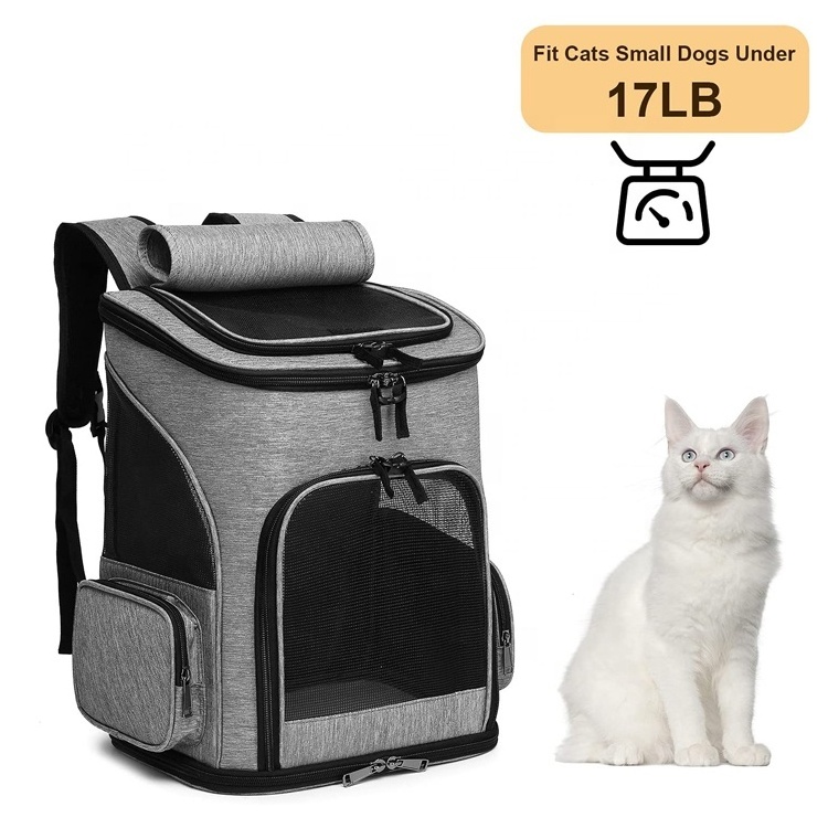 Expandable Mesh Breathable Foldable Multifunction Outdoors Custom Pet Travel Cat Backpack Carrier for puppy dog