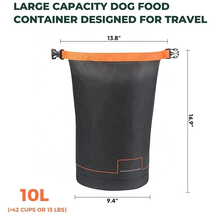 custom printed logo 420D Nylon 42 Cups Large Capacity Travel carrier storage dog pet food bag with Extra Storage Pockets