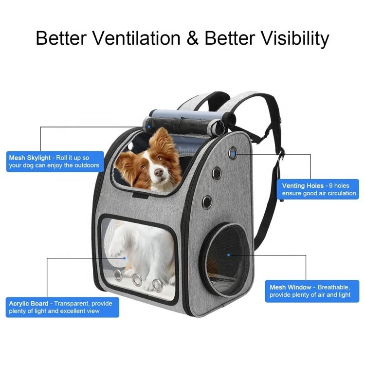 Expandable Portable Pet large capacity Airline Approved fashion Travel mesh puppy cat carrier backpack pet carrier bag