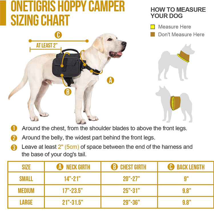 Wholesale adjustable Harness Backpack Hound Travel Camping Pet Carrier Hiking Dog Saddle Bag for small&Medium & Large Dog