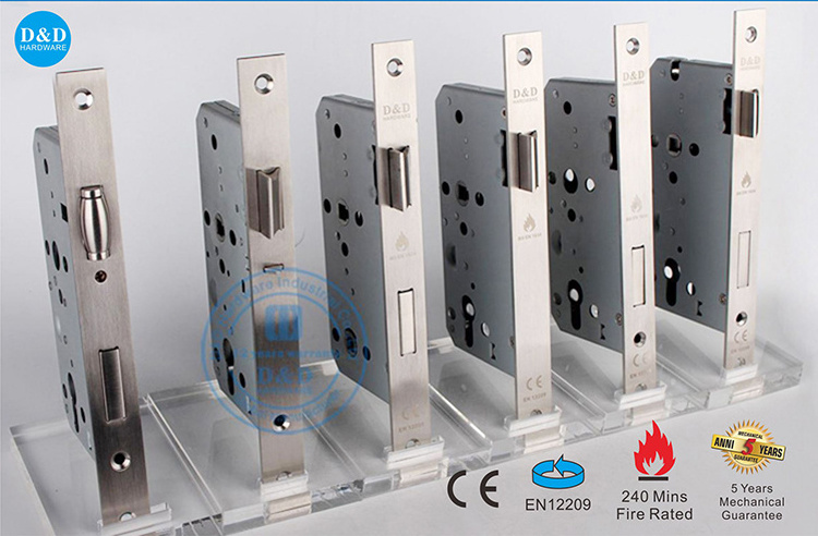 Stainless steel 304 European Fire Rated Bathroom mortise metal door lock for security