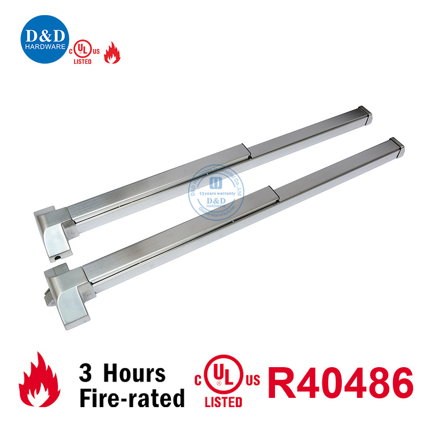 UL fire rated commercial double door mortise push bar panic bar rim exit device