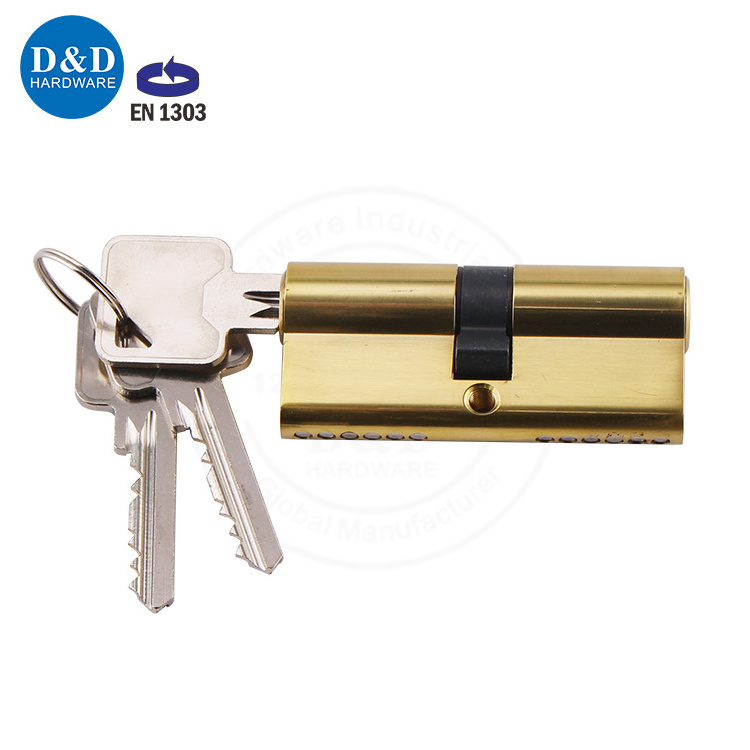 BS EN 1303 Brass 30 Degree Double door Master Key Lock Cylinder for Door in Polished Brass