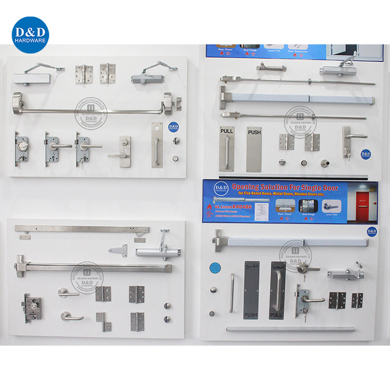 One Point Lock SS304 Aluminium Alloy Panic Door Push Bar Commercial Exit Panic Hardware