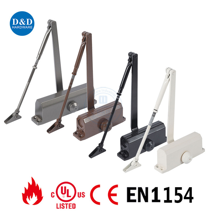 High Quality Aluminum 180 Degree CE fire rated overhead adjustable hydraulic Safety hold open door closer