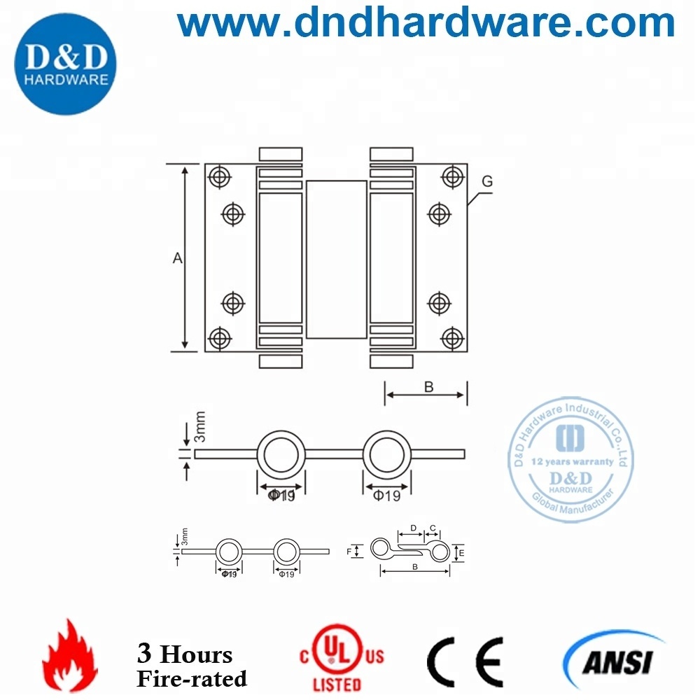 sus304 stainless steel hinge double action spring swing gate door hinge