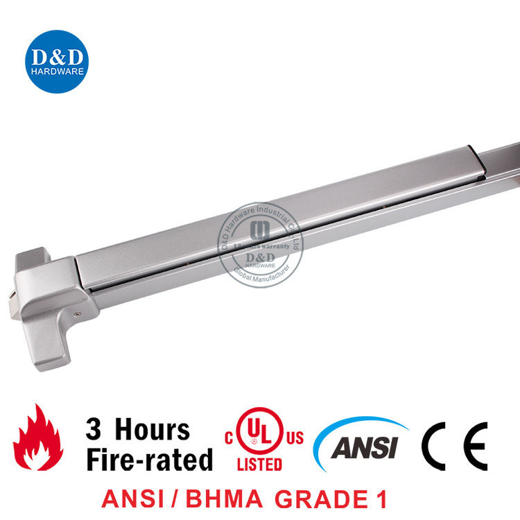 Hot selling UL SUS304 Fire Rated 3 Hours Metal Escape Emergency Door Push Bar Panic Exit Device