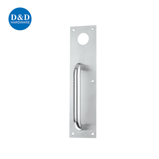 Stainless Steel 304 Panic Hardware Cylinder Hole Night Latch Plate with Pull Handle