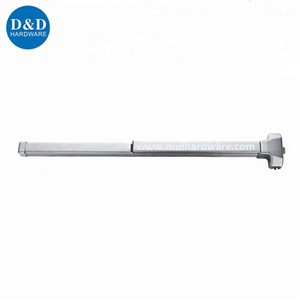 UL Standard Fire Rated 3 Hours Rim type horizontal stainless steel panic push bar for emergency exit door in Silver color