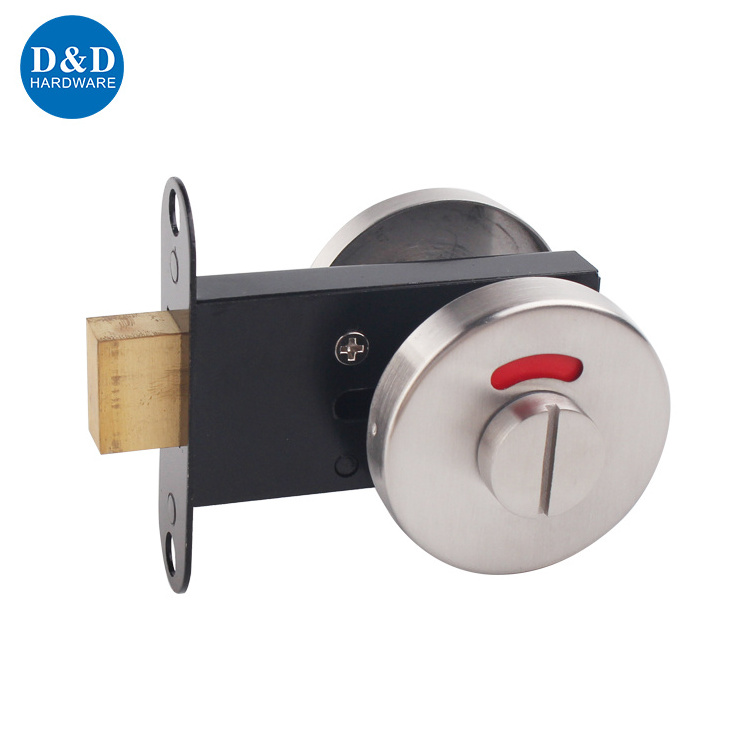 Bathroom safety latch euro cylinder indicator toilet door lock thumb turn