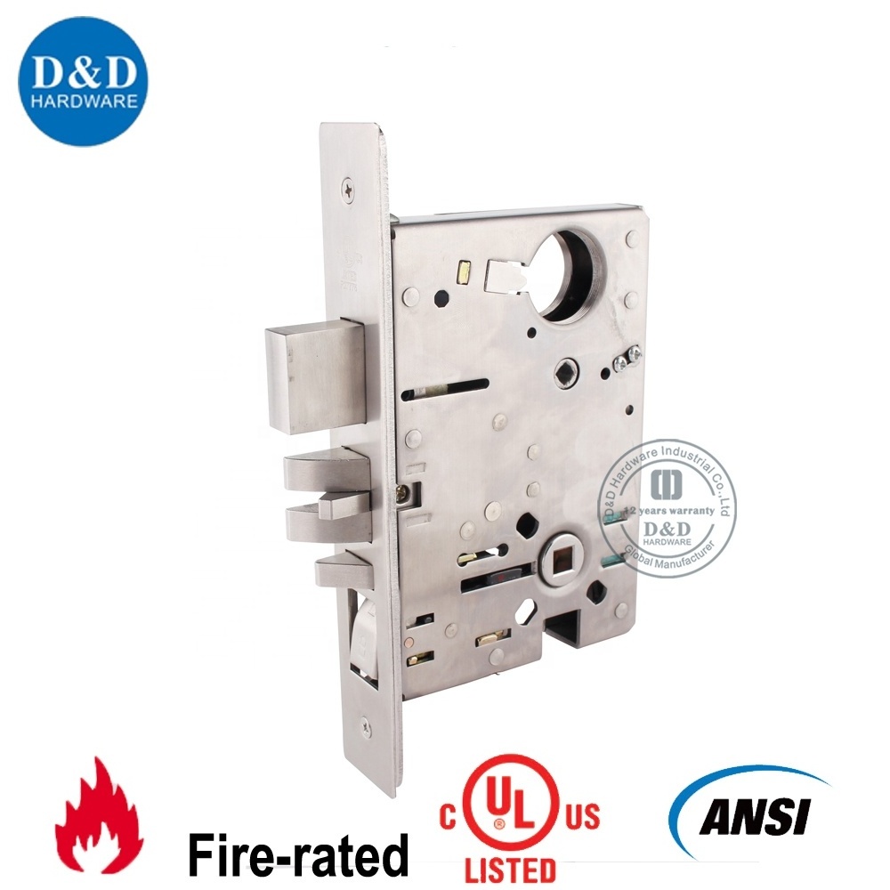 High Quality ANSI American din 18250 Grade 1 Fire Rated Safety privacy function Entrance Door mortise lock set