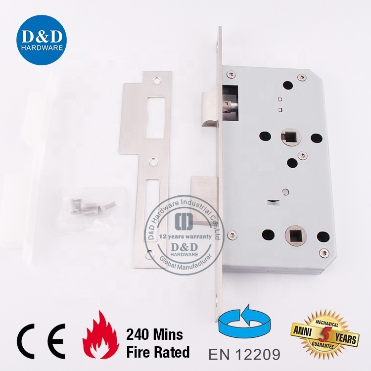 Stainless Steel 304 European EN12209 Door Hardware Mortise Door Lock for Bathroom