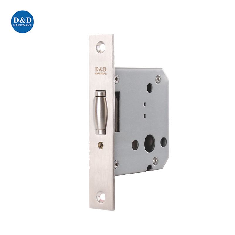 European Stainless Steel 304 Passage Lock Mortise Roller Bolt Latch Bathroom Keyless Door Lock