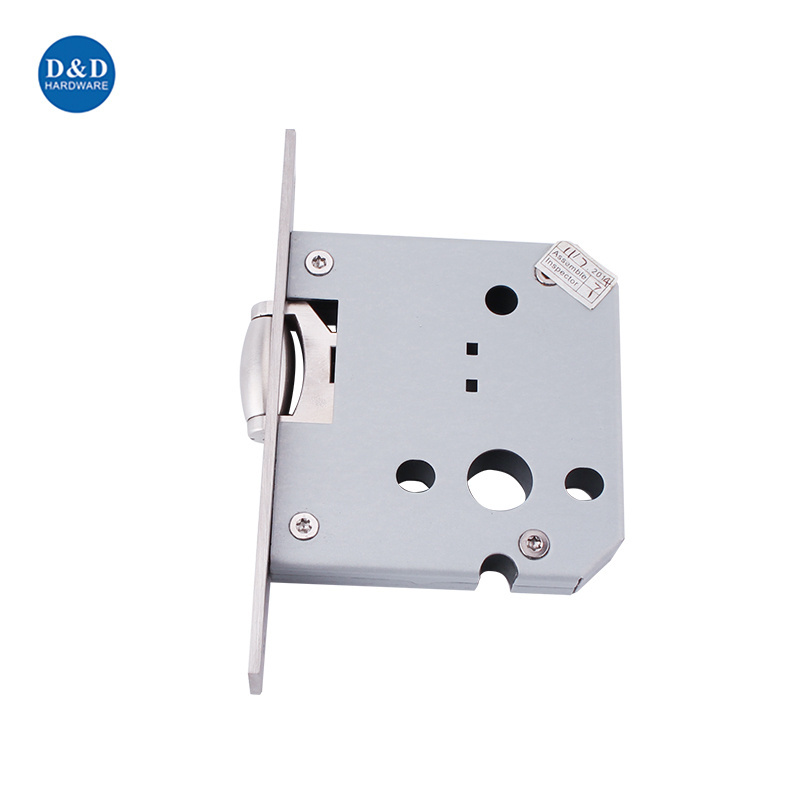 European Stainless Steel 304 Passage Lock Mortise Roller Bolt Latch Bathroom Keyless Door Lock