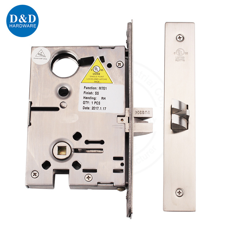 UL American standard ANSI Grade 1 Fire Rated mortise building metal passage door lock body set