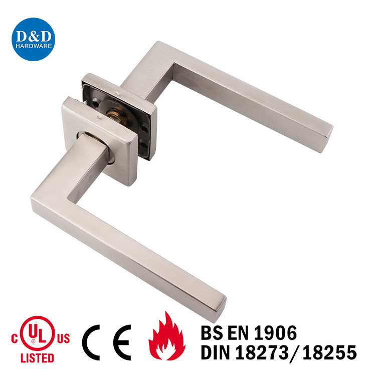 Hot selling Stainless steel 304 door hardware Square dummy Hollow lever front door handle