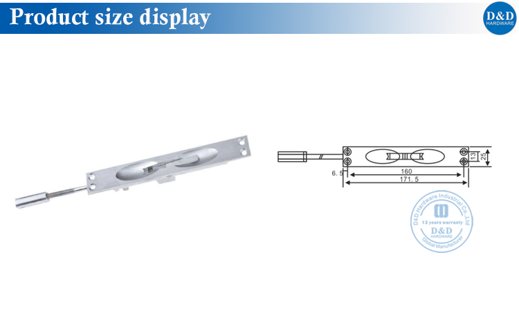 Hot selling Fire door Brass flush door bolt for metal door