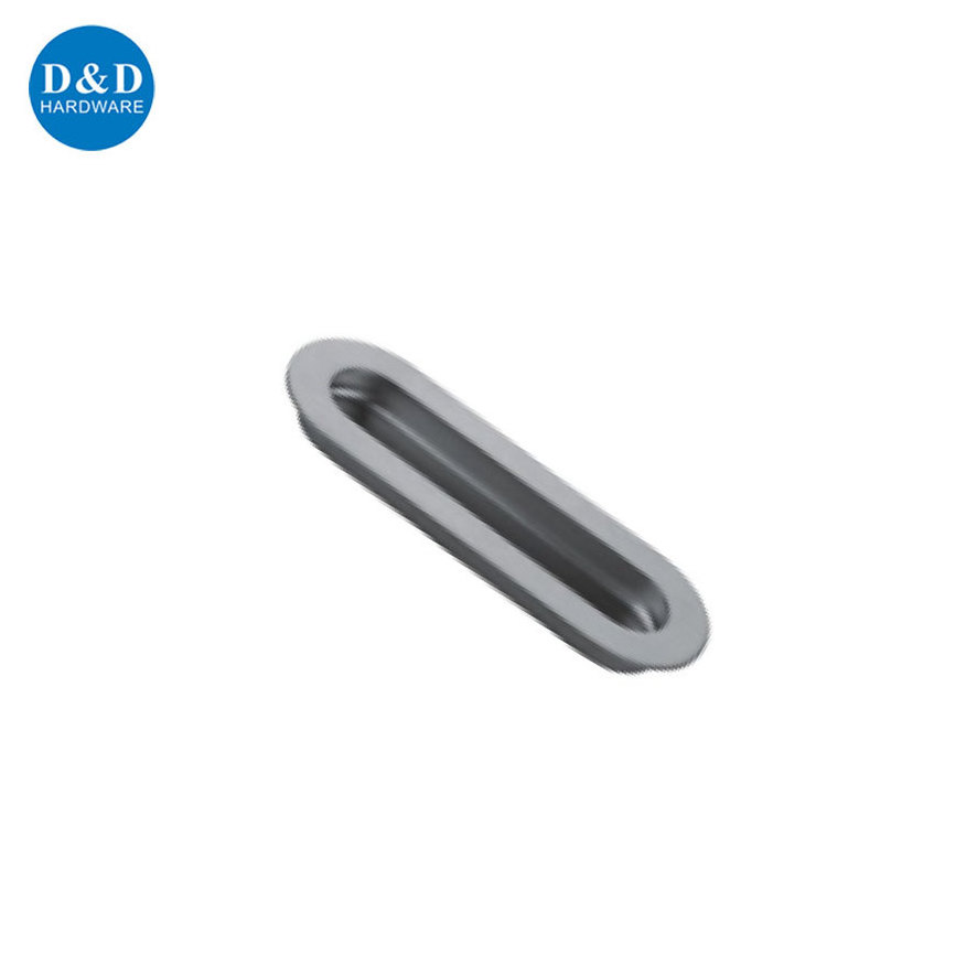 Drawer Cupboard Cabinet Sliding Door stainless steel oval Furniture Flush Handle Pull