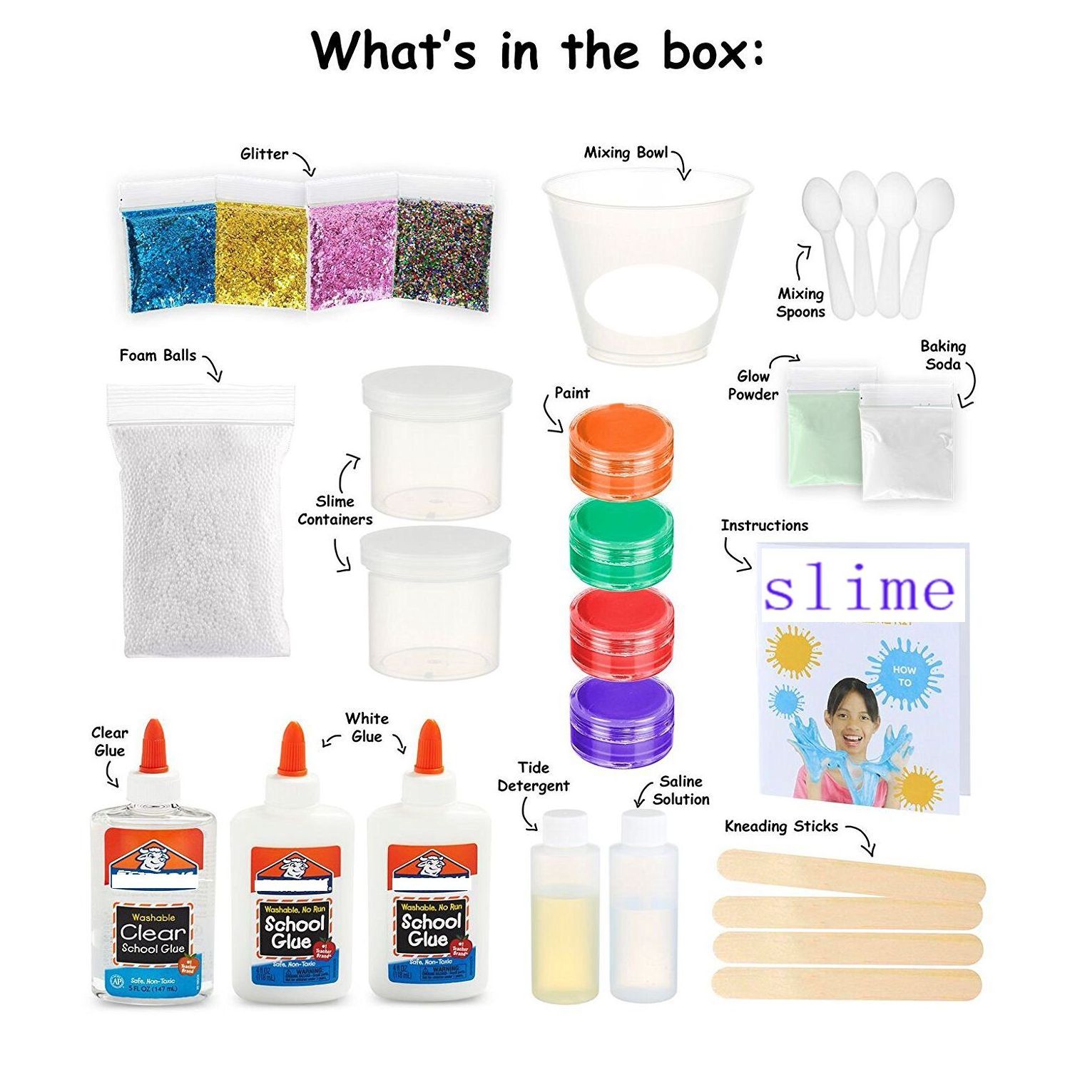 Diy Magic glitter glue  Colour Slime  Kit