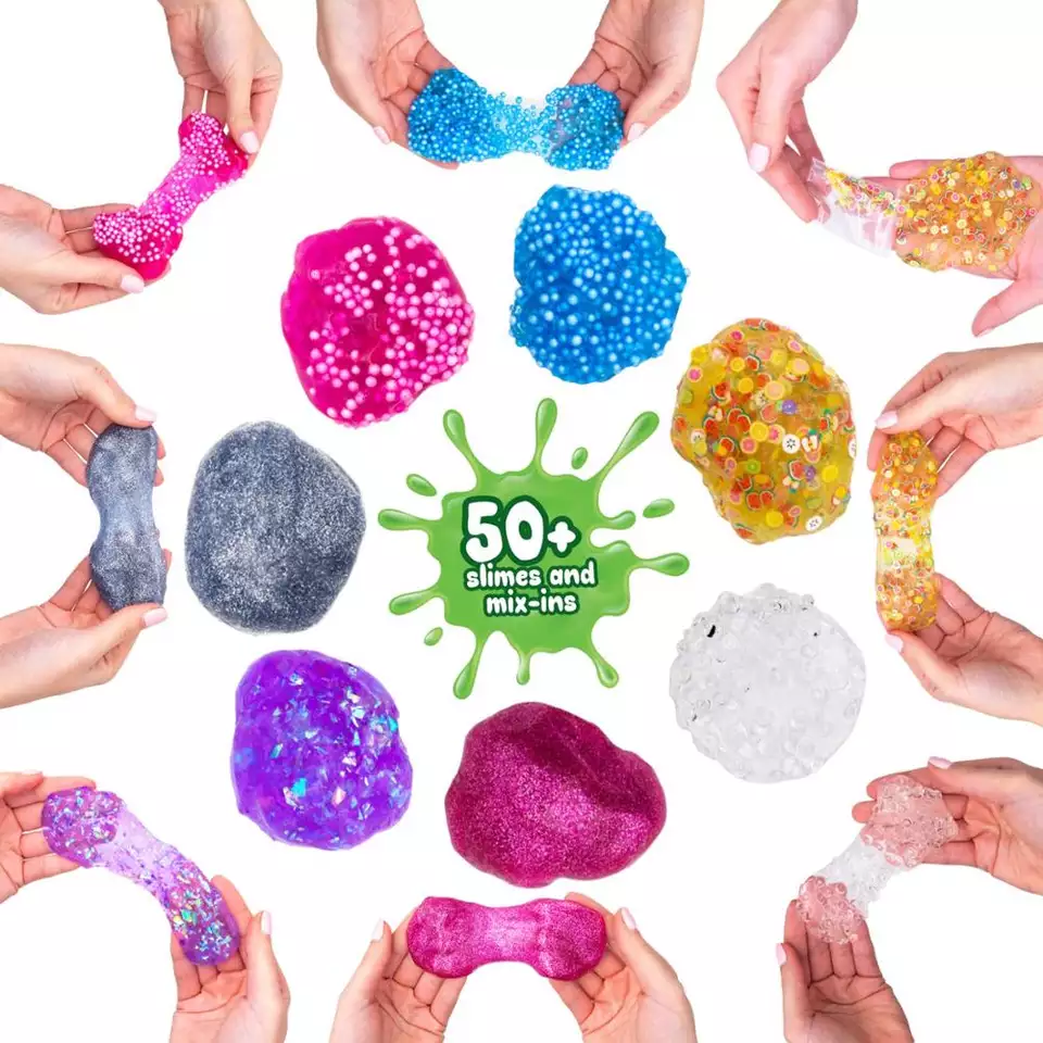 DIY Crystal Slime Supplies Slime Making Kit Comes with 18Colors Slime 6 Pack Colorful Foam Balls For Kids