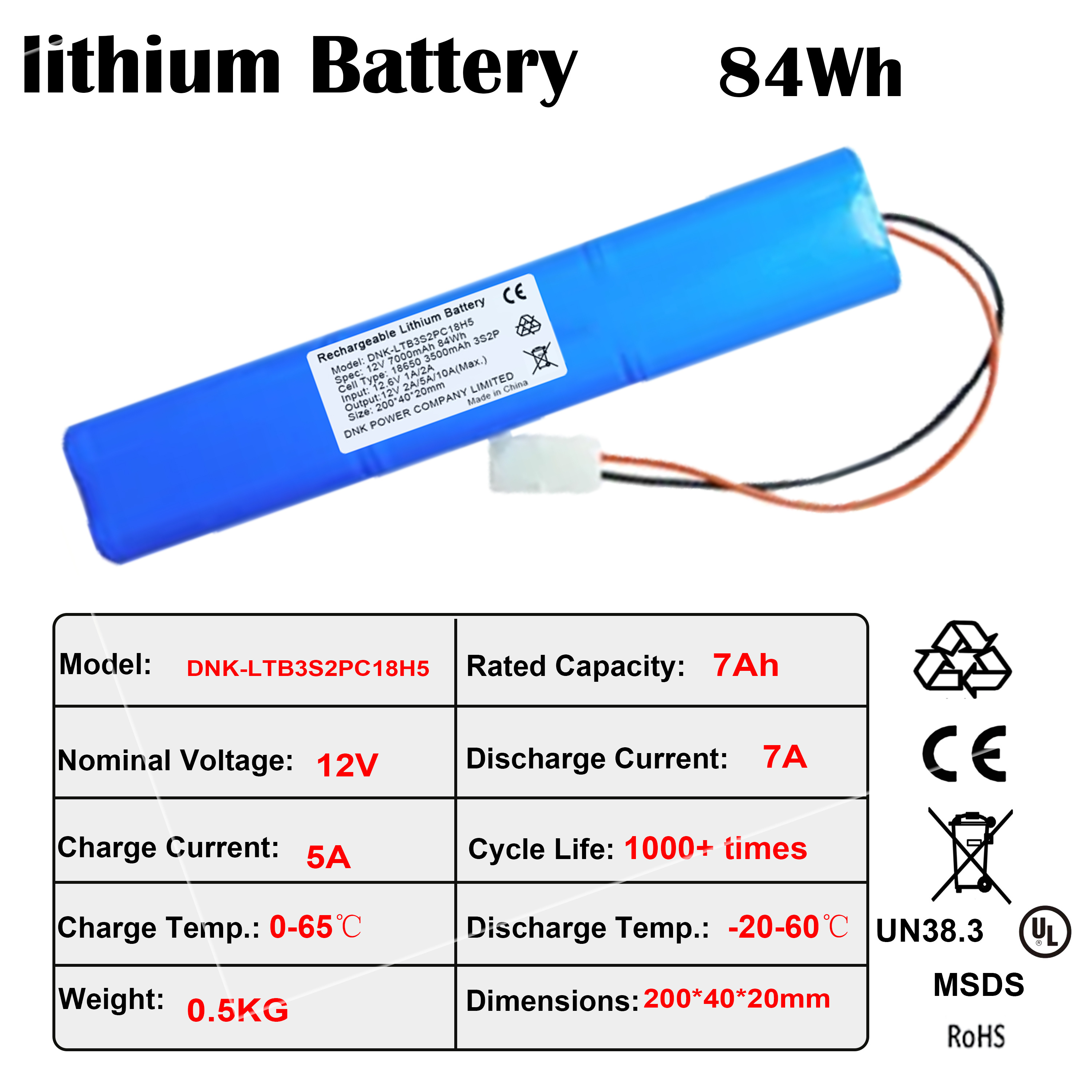 Lithium ion batteries 12v 7Ah 84wh battery packs prismatic for electric tools 12V 24V 48V 10Ah 25Ah 30Ah 45Ah 60Ah 18650