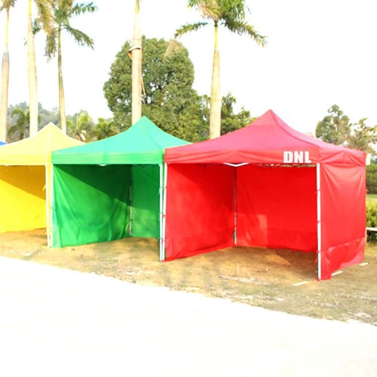 OEM 10*10ft 30mm steel frame 420D oxford cloth waterproof canopy tent with back wall and sidewalls