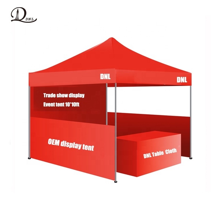 OEM 10*10ft 30mm steel frame 420D oxford cloth waterproof canopy tent with back wall and sidewalls