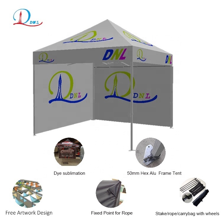 DNL CUSTOM 10X10FT Trade Show Tent Pop Up Marquee Folding Aluminium Canopy Outdoor Event Gazebo