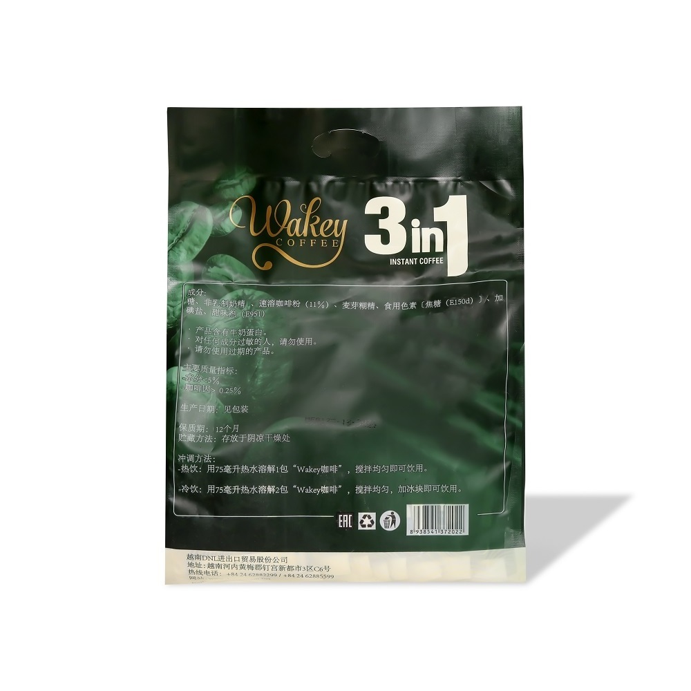 Instant Coffee Bag 3 in 1 Blend Bag Package 768g Nice Taste ISO Certificate Direct Export Vietnam High Standard Manufacturer