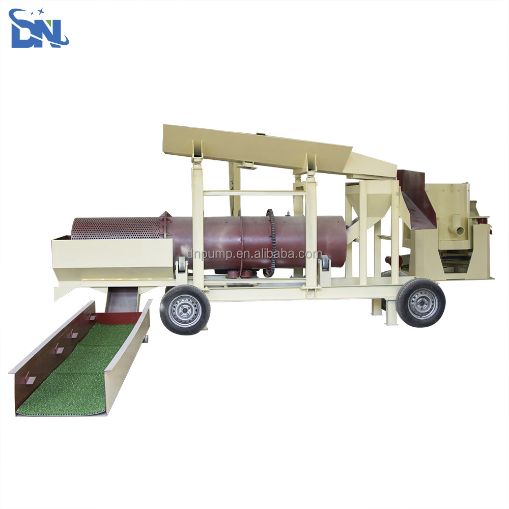 Mobile small trommel alluvial gold mine washing plant