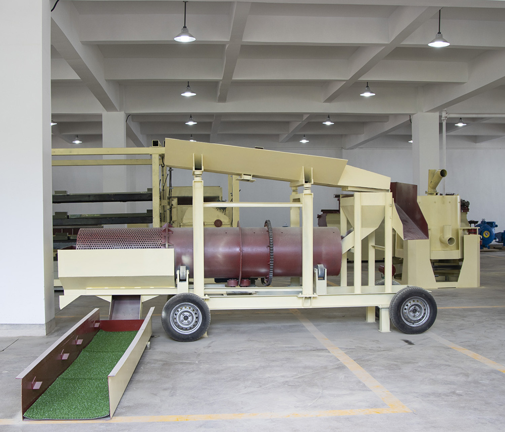 Mobile small trommel alluvial gold mine washing plant