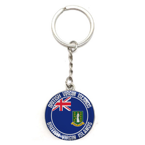 Custom logo metal epoxy rotating beach sea turtle British Virgin Islands souvenir keychain