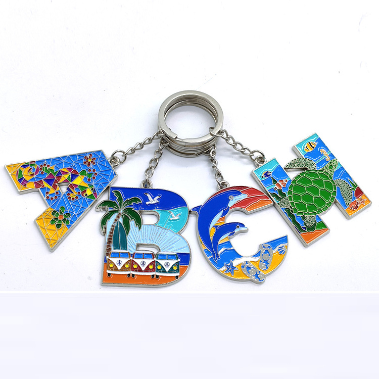 Customized Logo Metal Zinc Alloy Island Tropical Beach Chair Souvenir Party Favors Gift Keychain