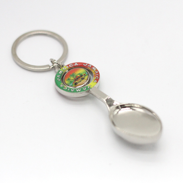 Wholesale custom travel souvenir 3D metal keychain spoon bottle opener