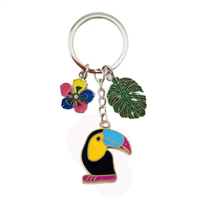 Customized tourist souvenir metal cute animal bird keychain owl key holder