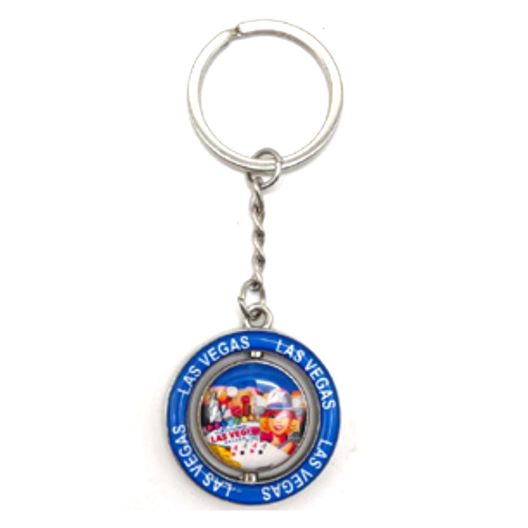 Custom logo metal epoxy rotating beach sea turtle British Virgin Islands souvenir keychain