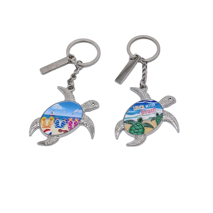 Factory customized design 3d metal flamingo caribbean beach bahamas souvenirs keychain