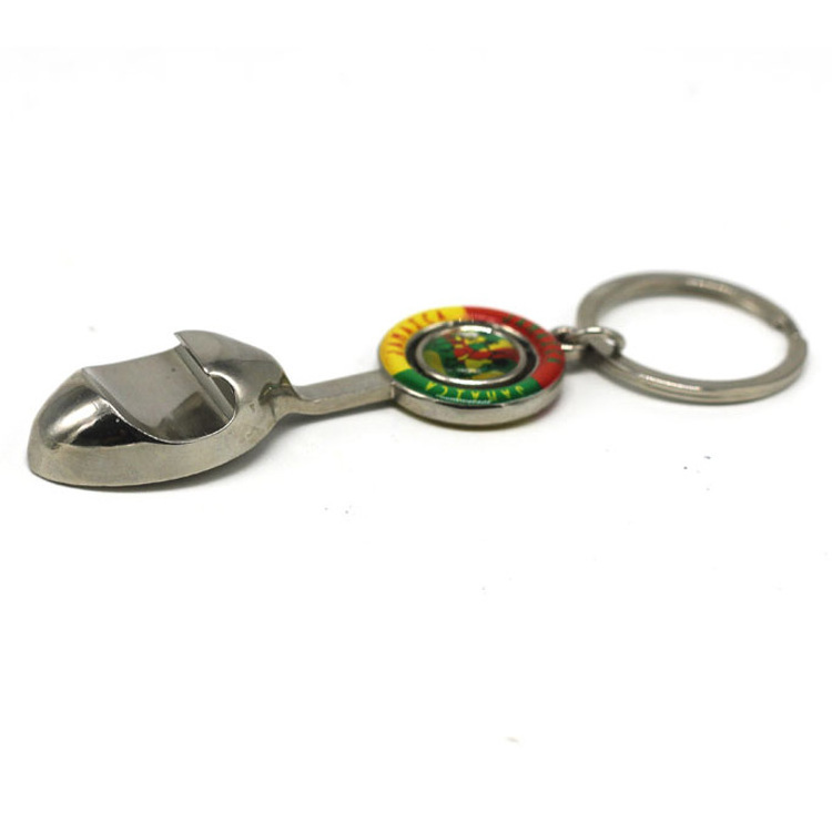 Wholesale custom travel souvenir 3D metal keychain spoon bottle opener