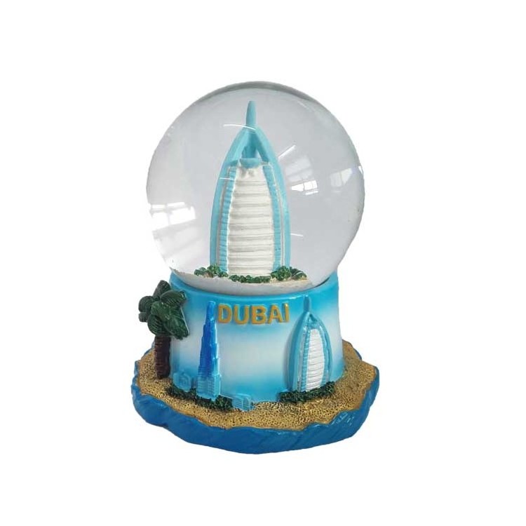 Dubai resin 3d building snow globe Burj Al Arab Burj Khalifa snow globe Dubai souvenir snow globe