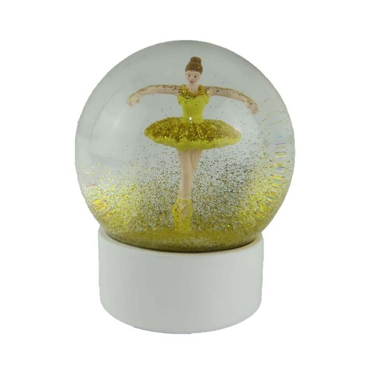 Wholesale birthday gift snow ball resin dancing girl ballet ballerina snow globes