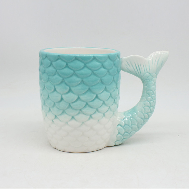 Hand painted beach souvenir ocean animal 3d ceramic octopus mug