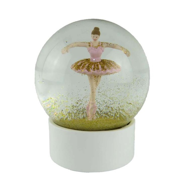 Wholesale birthday gift snow ball resin dancing girl ballet ballerina snow globes