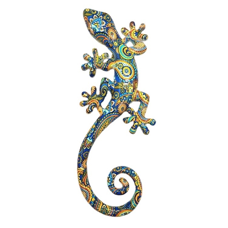 Modern art 3d decorative gecko statue  resin lizard wall decor hanging