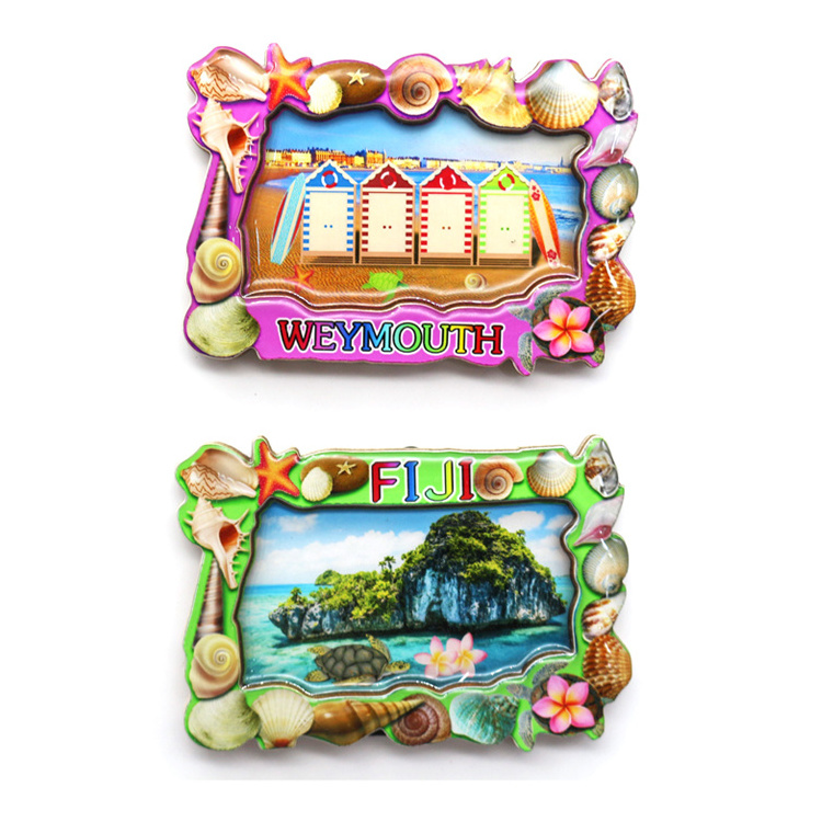 Custom mdf fridge magnet beach Weymouth Fiji souvenirs fridge magnet