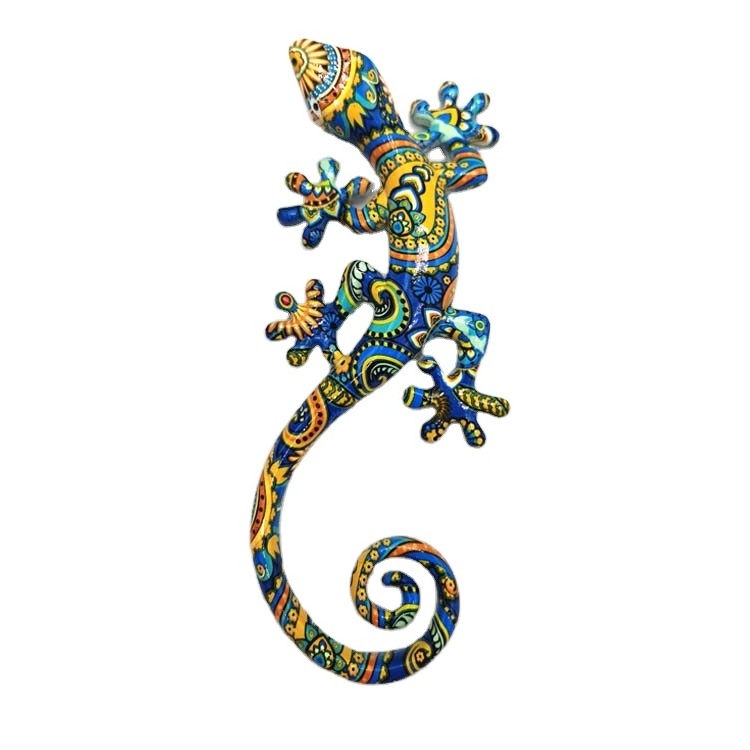 Modern art 3d decorative gecko statue  resin lizard wall decor hanging