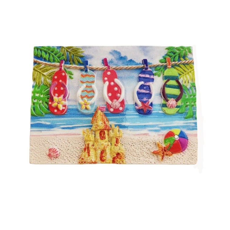 Beach tropical sea side Miami fridge magnet polyresin fridge magnet for souvenir